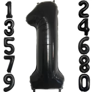 40Inch Big Black Number Balloon Jumbo Giant 0-9 Foil Helium Number Balloon for Baby Shower Photo Shoot Birthday Party Decoration