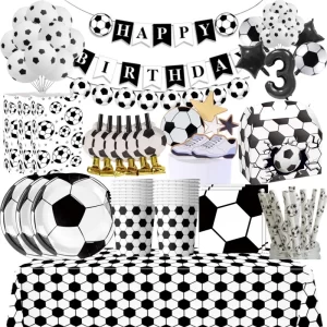 Football Birthday Decoration Party Supplies Tableware Balloons Set Candy Gift Boxes Football Birthday Gifts Kids Birthday Favors
