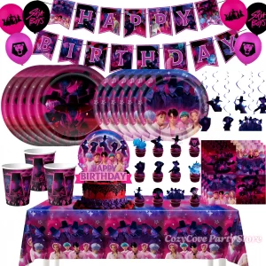 Idol Saja Boys Birthday Party Decoration Tableware Cup Plate Balloons Tablecloth for Kids Party Favors Supplies Photo Booth