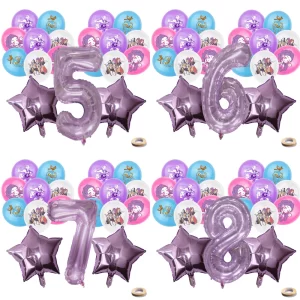 19pc Kpop Demon Hunters Birthday Balloon Decoration Set Music Girl Number Aluminum Ballons Kids Party Supplies Gift Favor Decor