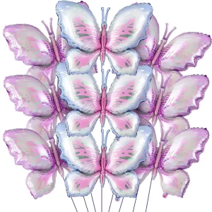 Large Colorful Butterfly Decoration Foil Balloons for Girls Butterfly Fairy Birthday Party Wedding Baby Shower Supplies Kids Toy